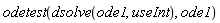 odetest(dsolve(ode1, useInt), ode1)