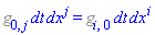 %g_[0, j]*dt*dx[`~j`] = %g_[i, 0]*dt*dx[`~i`]