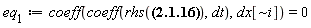 eq[1] := coeff(coeff(rhs(0 = (Physics:-ThreePlusOne:-Lapse^2-Physics:-ThreePlusOne:-Shift[i]*Physics:-ThreePlusOne:-Shift[`~i`]+%g_[0, 0])*dt^2+2*dx[`~i`]*(%g_[i, 0]-Physics:-ThreePlusOne:-Shift[i])*dt-dx[`~i`]*dx[`~j`]*(Physics:-gamma_[i, j]-%g_[i, j])), dt), dx[`~i`]) = 0
