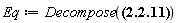 Eq := Decompose(%g_[`~alpha`, `~mu`]*%g_[mu, beta] = Physics[KroneckerDelta][beta, `~alpha`])