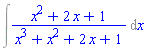 Int((x^2+2*x+1)/(x^3+x^2+2*x+1), x)