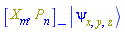 Physics:-`*`(Physics:-Commutator(Physics:-SpaceTimeVector[m](X), P[n]), Physics:-Ket(psi, x, y, z))