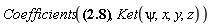 Coefficients(Physics[`*`](Physics[Commutator](Physics[SpaceTimeVector][m](X), P[n]), Ket(psi, x, y, z)) = I*`&hbar;`*Physics[g_][m, n]*Ket(psi, x, y, z), Ket(psi, x, y, z))