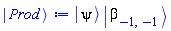 Physics:-`*`(Physics:-Ket(psi), Physics:-Ket(beta, -1, -1))