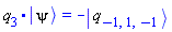 Physics:-`.`(q[3], Physics:-Ket(psi)) = -Physics:-Ket(q, -1, 1, -1)