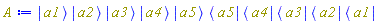 Physics:-`*`(Physics:-Ket(a1), Physics:-Ket(a2), Physics:-Ket(a3), Physics:-Ket(a4), Physics:-Ket(a5), Physics:-Bra(a5), Physics:-Bra(a4), Physics:-Bra(a3), Physics:-Bra(a2), Physics:-Bra(a1))