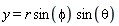 y = r*sin(phi)*sin(theta)