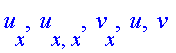 u[x], u[x, x], v[x], u, v