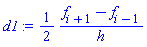 (1/2)*(f[i+1]-f[i-1])/h