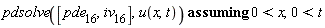 `assuming`([pdsolve([pde__16, iv__16], u(x, t))], [0 < x, 0 < t])