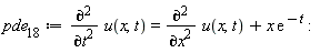 pde__18 := diff(u(x, t), t, t) = diff(u(x, t), x, x)+x*exp(-t)