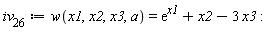 iv__26 := w(x1, x2, x3, a) = exp(x1)+x2-3*x3