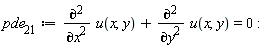 pde__21 := diff(u(x, y), x, x)+diff(u(x, y), y, y) = 0