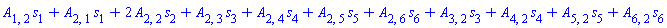 A[1, 2]*s[1]+A[2, 1]*s[1]+2*A[2, 2]*s[2]+A[2, 3]*s[3]+A[2, 4]*s[4]+A[2, 5]*s[5]+A[2, 6]*s[6]+A[3, 2]*s[3]+A[4, 2]*s[4]+A[5, 2]*s[5]+A[6, 2]*s[6]