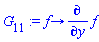 proc (f) options operator, arrow; diff(f, y) end proc