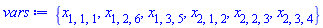 {x[1, 1, 1], x[1, 2, 6], x[1, 3, 5], x[2, 1, 2], x[2, 2, 3], x[2, 3, 4]}