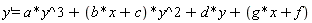 diff(y(x), x) = a*y(x)^3+(b*x+c)*y(x)^2+d*y(x)+g*x+f