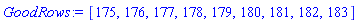 [175, 176, 177, 178, 179, 180, 181, 182, 183]
