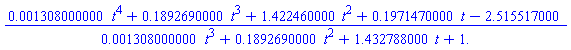(0.1308000000e-2*t^4+.1892690000*t^3+1.422460000*t^2+.1971470000*t-2.515517000)/(0.1308000000e-2*t^3+.1892690000*t^2+1.432788000*t+1.)