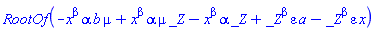 RootOf(-x^beta*alpha*b*mu+x^beta*alpha*mu*_Z-x^beta*alpha*_Z+_Z^beta*varepsilon*a-_Z^beta*varepsilon*x)