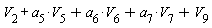 V[5]*a[5]+V[6]*a[6]+V[7]*a[7]+V[2]+V[9]