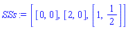 [[0, 0], [2, 0], [1, 1/2]]