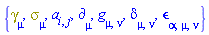 {Physics:-Dgamma[mu], Physics:-Psigma[mu], a[i, j], Physics:-d_[mu], Physics:-g_[mu, nu], Physics:-KroneckerDelta[mu, nu], Physics:-LeviCivita[alpha, mu, nu]}