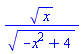 x^(1/2)/(-x^2+4)^(1/2)