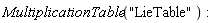 MultiplicationTable("LieTable"):