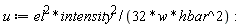 u := el^2*intensity^2/(32*w*hbar^2):