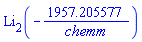 polylog(2, -1957.205577/chemm)