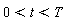 0 < t and t < T