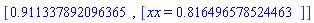 [HFloat(0.9113378920963653), [xx = HFloat(0.8164965785244629)]]