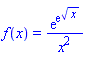 f(x) = exp(exp(x^(1/2)))/x^2