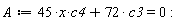 A := 45*x*c4+72*c3 = 0: