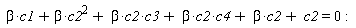 beta*c1+beta*c2^2+beta*c2*c3+beta*c2*c4+beta*c2+c2 = 0: