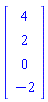 Vector(4, {(1) = 4, (2) = 2, (3) = 0, (4) = -2})