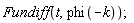 Physics:-Fundiff(t, phi(-k));