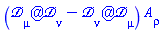 Physics:-`*`(`@`(Physics:-D_[mu], Physics:-D_[nu])-`@`(Physics:-D_[nu], Physics:-D_[mu]), A[rho](X))