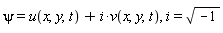 psi = u(x, y, t)+i*v(x, y, t), i = sqrt(-1)