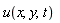 u(x, y, t)