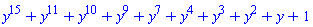 y^15+y^11+y^10+y^9+y^7+y^4+y^3+y^2+y+1