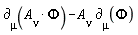 `&PartialD;`[mu](A[nu]*Phi)-A[nu]*`&PartialD;`[mu](Phi)