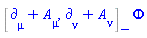Physics:-`*`(%Commutator(Physics:-d_[mu]+A[mu](X), Physics:-d_[nu]+A[nu](X)), Phi(X))