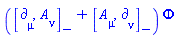 Physics:-`*`(Physics:-Commutator(Physics:-d_[mu], A[nu](X))+Physics:-Commutator(A[mu](X), Physics:-d_[nu]), Phi(X))