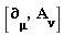 "[(&PartialD;)[mu],  A[nu]]"