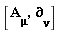 "[A[mu],  (&PartialD;)[nu]]"