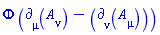 Phi(X)*(Physics:-d_[mu](A[nu](X), [X])-Physics:-d_[nu](A[mu](X), [X]))