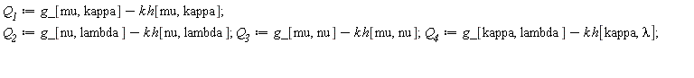 Q__1 := g_[mu, kappa]-Physics:-`*`(k, h[mu, kappa]);