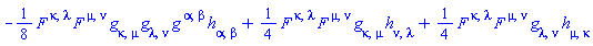 -(1/8)*F[`~kappa`, `~lambda`]*F[`~mu`, `~nu`]*Physics:-g_[kappa, mu]*Physics:-g_[lambda, nu]*Physics:-g_[`~alpha`, `~beta`]*h[alpha, beta]+(1/4)*F[`~kappa`, `~lambda`]*F[`~mu`, `~nu`]*Physics:-g_[kappa, mu]*h[nu, lambda]+(1/4)*F[`~kappa`, `~lambda`]*F[`~mu`, `~nu`]*Physics:-g_[lambda, nu]*h[mu, kappa]